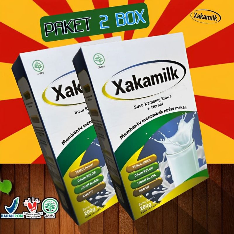 

Terbaru Paket 2Box Susu Xakamilk Original Susu Penggemuk Badan Ampuh Penambah Berat Badan Asli Menambah Meningkatkan Nafsu Makan Herbal Alami 100% Aman BPOM 200gr