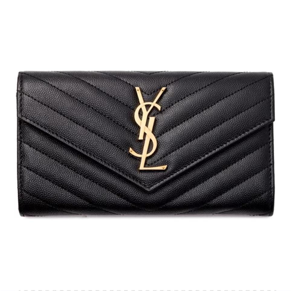 Saint Laurent Original Monogram Matelassé Large Flap Wallet/Dompet Tutup Besar Monogram Matelassé As
