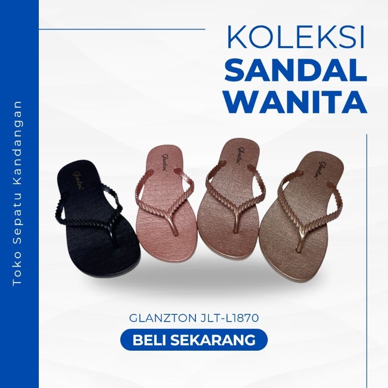 SENDAL JEPIT GLANZTON SANDAL PEREMPUAN HARIAN SANDAL JELLY KARET SANDAL SANTAI WANITA CEWEK ORIGINAL