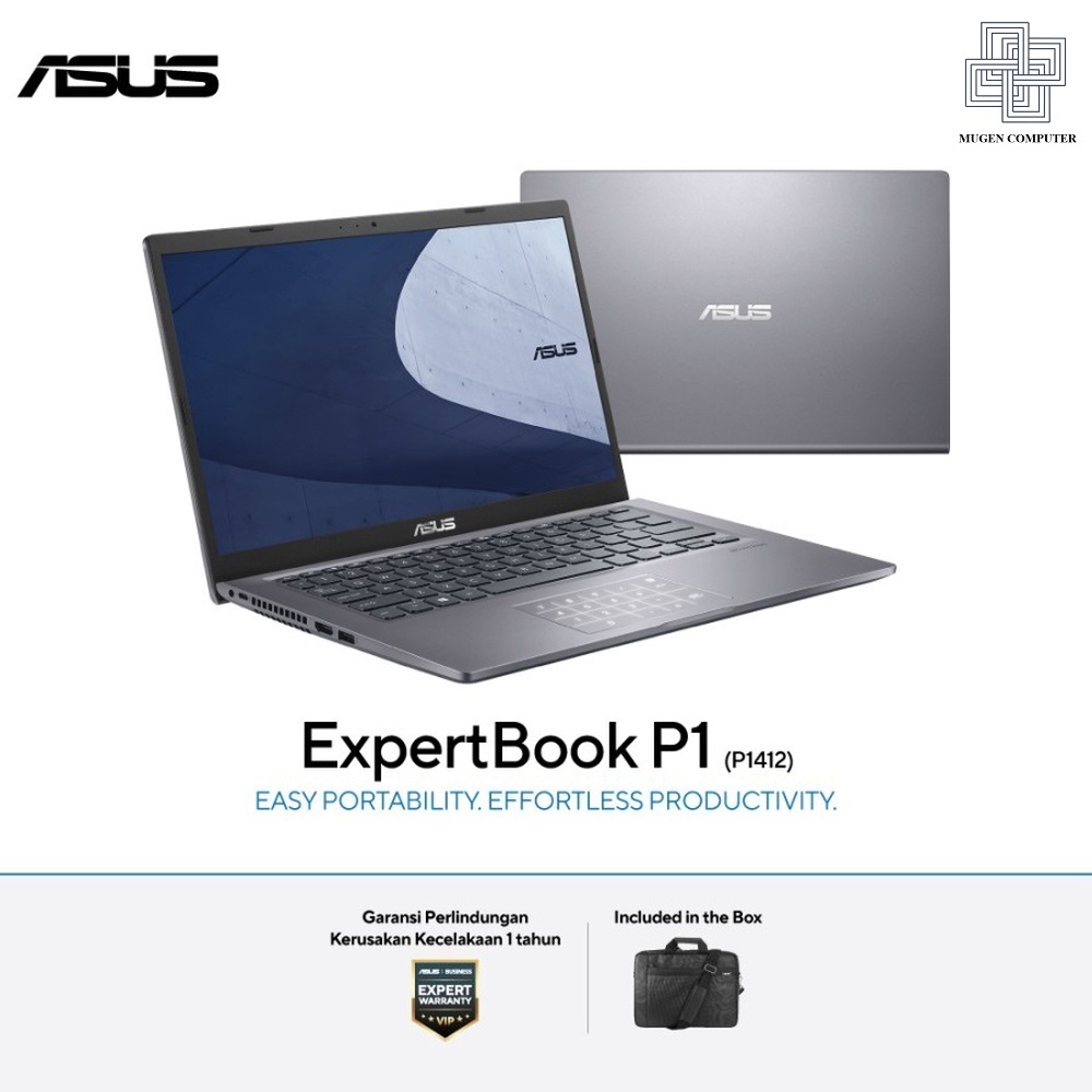Laptop Asus ExpertBook P1412CEA_ID-EK3420W i3-1115G4 ram 4GB ssd 256GB 14" FHD W11 PRO TKDN