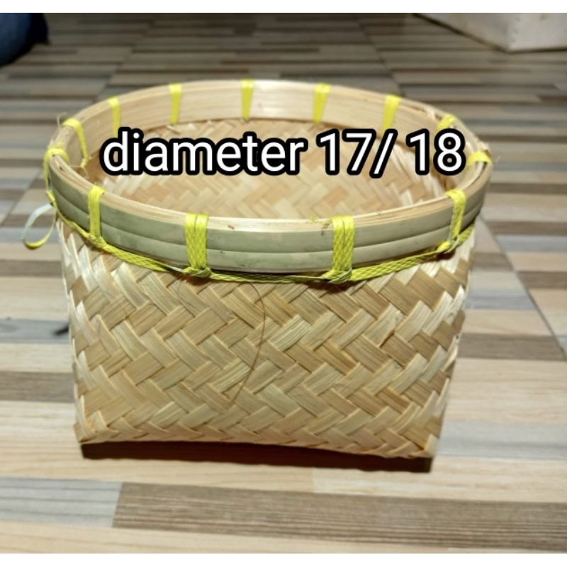 tumbu diameter 17/18cm/besek bambu/besek bulat/Tumbu bambu/tempat nasi/Tompo/pithi ANYMN