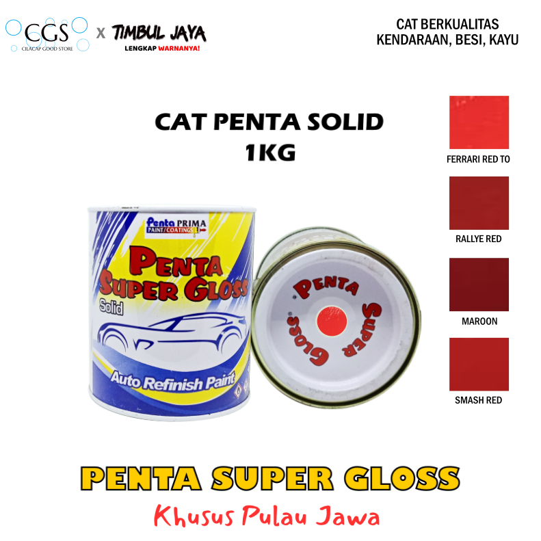 Cat Duco NC PENTA SUPER GLOSS Engine Red @1 Kg / penta gloss merah glos solid / cat mobil motor besi
