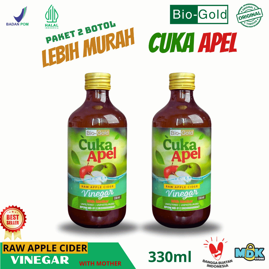 

Cuka Apel Bio Gold Raw Apple Cider Vinegar With Mother