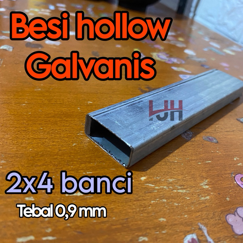 Besi hollow galvanis 2x4 banci hollo tebal 0,9 mm holow besi kotak . ukuran dari 10cm sampai 100cm