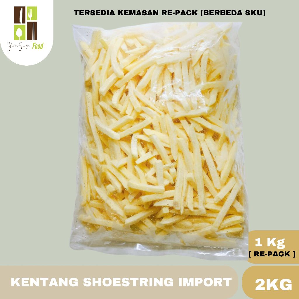 

Kentang Shoestring Import / Kentang Import / Frozen / Beku Kemasan 2KG/ 1KG [ RE-PACK]