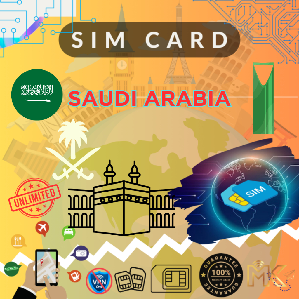MKTRAVEL - Sim Card Data Internet Unlimited SAUDI ARABIA Sim Card