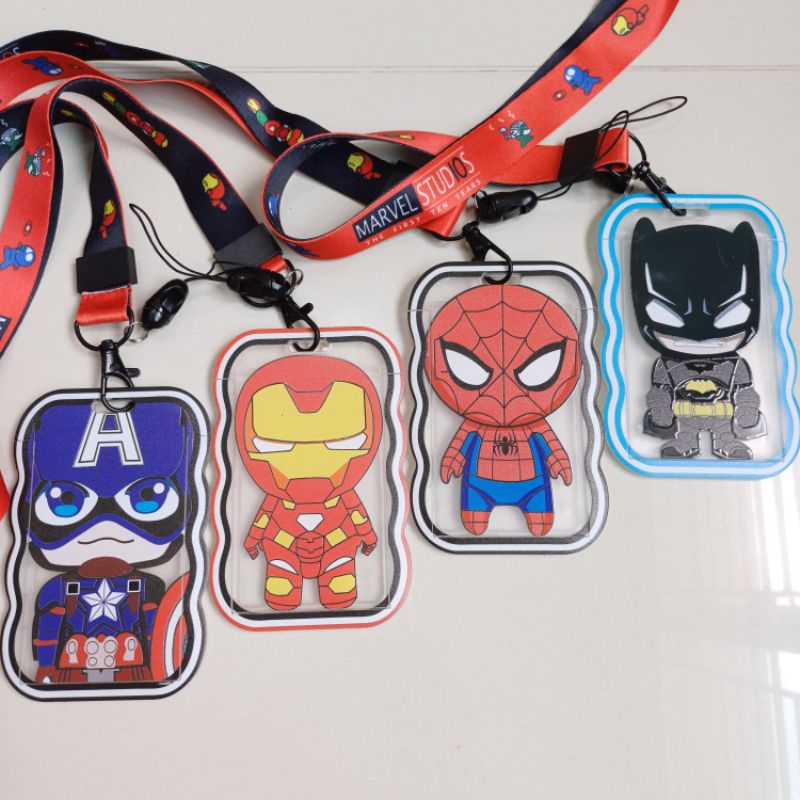 

Id tag holder lanyard MARVEL IRON MAN CAPTAIN AMERICA SPIDERMAN BATMAN