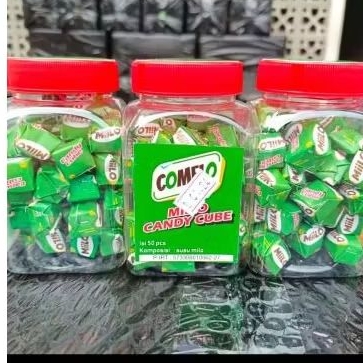 

MILO CUBE TOPLES 500GR, Permen Milo cemilan anak isi 50pcs (1 toples) | Permen lunak cokelat Milo |a2putmah_official.store