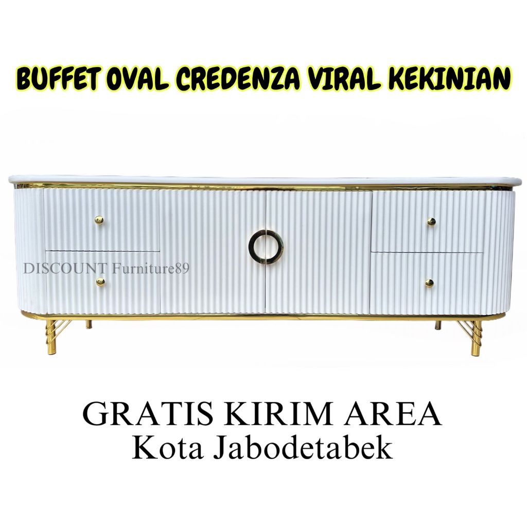 Bufet Tv Salur Credenza Tinggi 60 cm / Bufet Laci Serbaguna / Meja Tv / Rak Tv