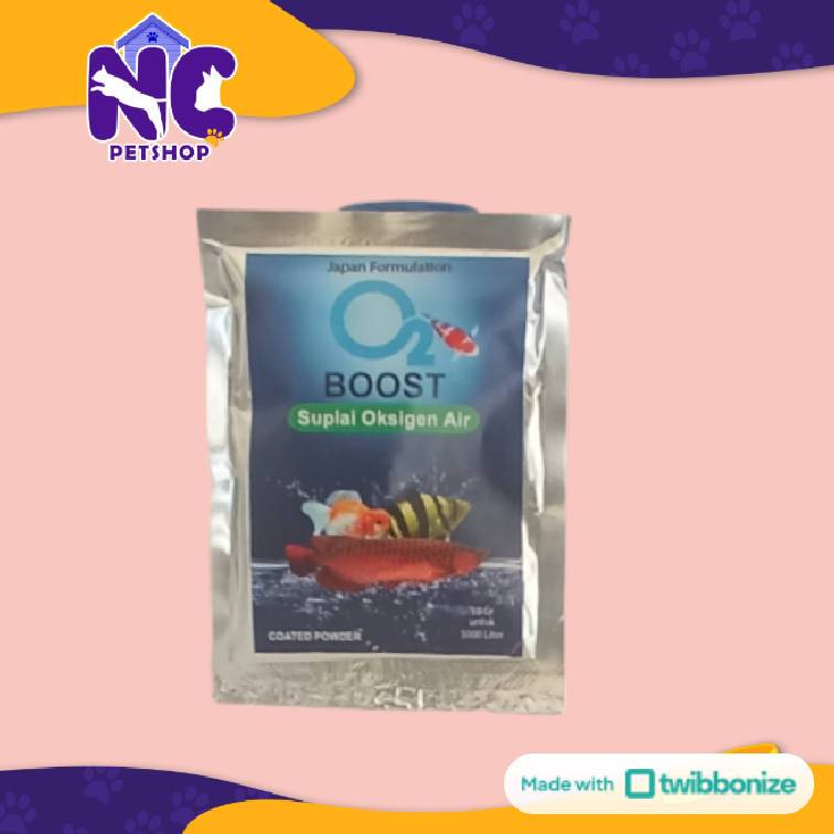 O2 BOOST 10GR - Bubuk oksigen untuk akuarium kolam air tawar dan air laut