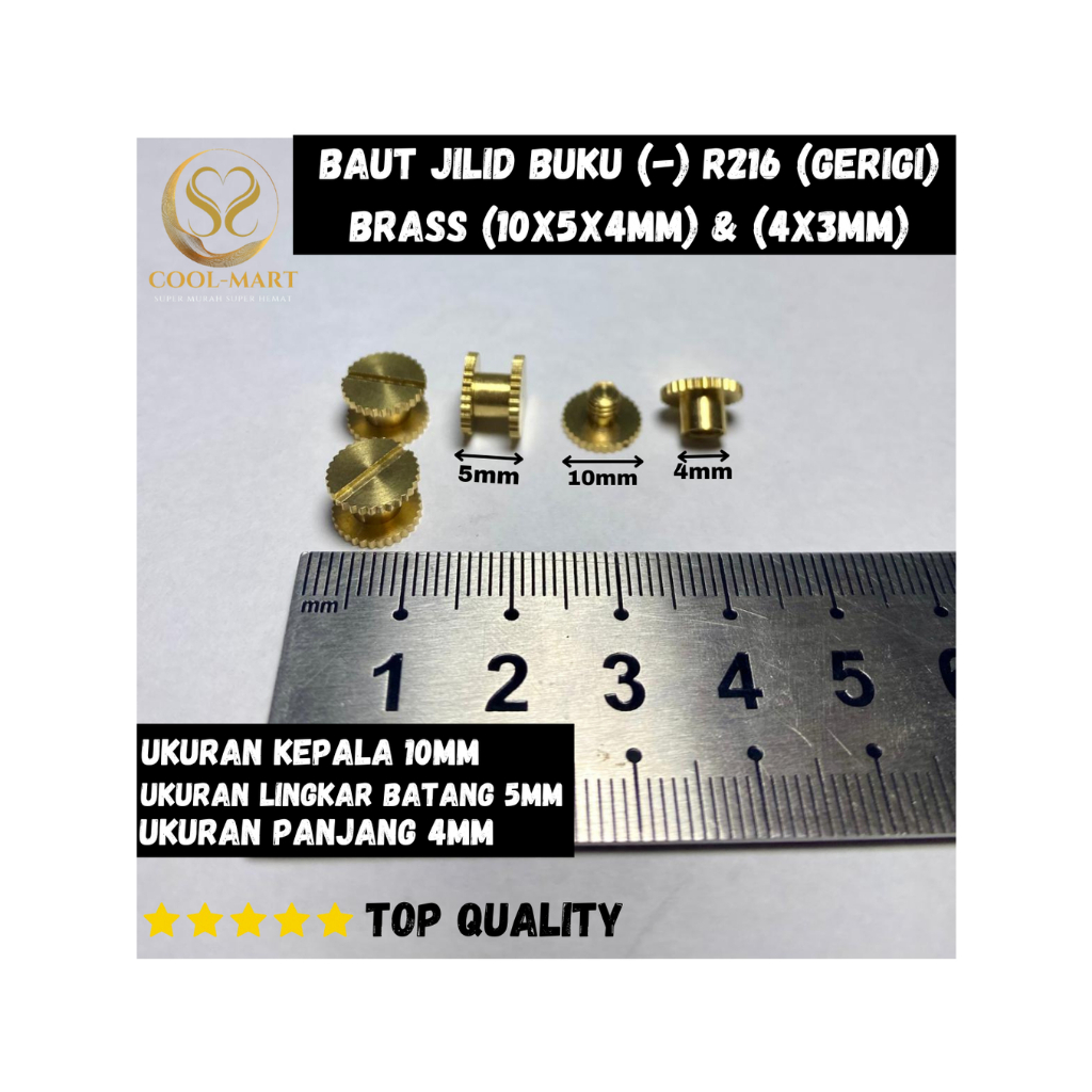 

BAUT JILID BUKU (-) R216 (GERIGI) BRASS (10X5X4MM) & (4X3MM)