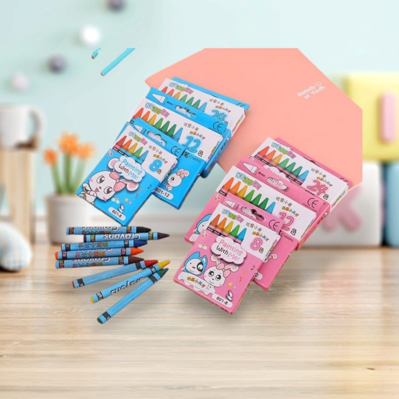 

BMD - Crayon 12 Warna Dan Crayon 24 Warna Pensil Cat Warna Alat Seni Lukis