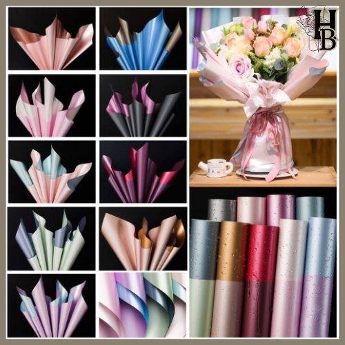 

20 LEMBAR Kertas Buket Bicollor Metalic Cellophane Flower Wrapping 6071