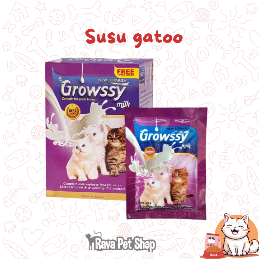 Susu Growssy kitten 0-2 bulan 20 gr - Susu kucing anakan