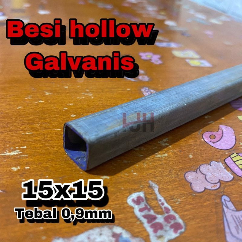 Besi hollow galvanis 1,5x1,5 ketebalan 0,9mm . besi holo kotak ukuran panjang mulai dari 110cm sampa