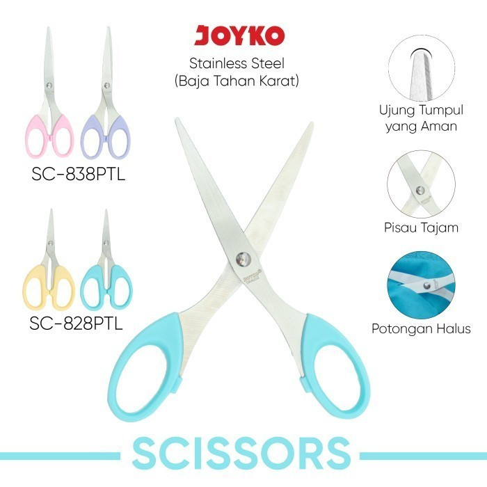 

Gunting Joyko SC-838PTL Scissors Warna Pastel Gunting Serba Guna - SATUAN