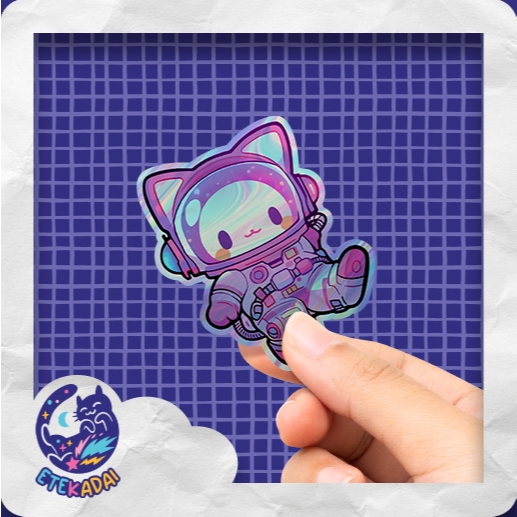 

Stiker Hologram Hello Kitty Astronot