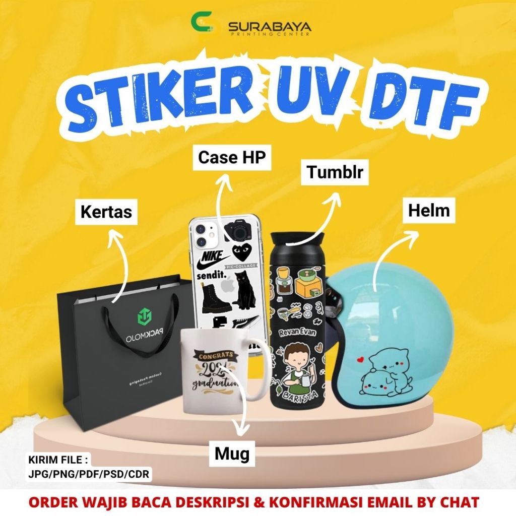 

CETAK DTF UV STIKER Ukuran Custom Timbul Full Colour