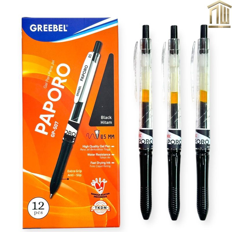 

Pulpen/Ballpoint/Pen Gell Greebel Paporo (Pcs)