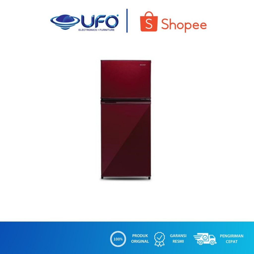 SHARP SJ195MDSR2 KULKAS 2 PINTU 172 LITER - MERAH