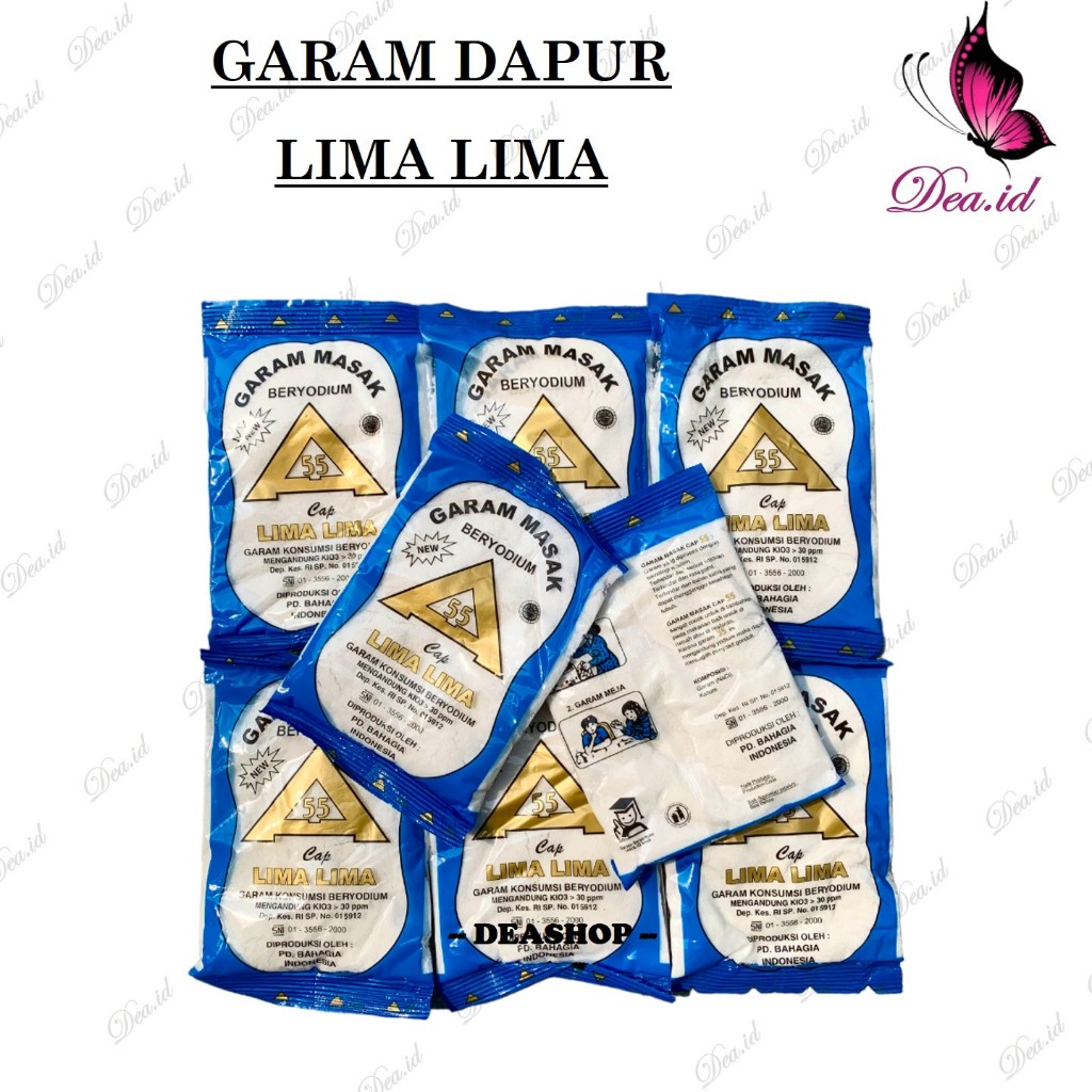 

[DEASHOP] GARAM DAPUR BERYODIUM CAP LIMA LIMA - GARAM MASAK HALUS BERSIH BUMBU DAPUR