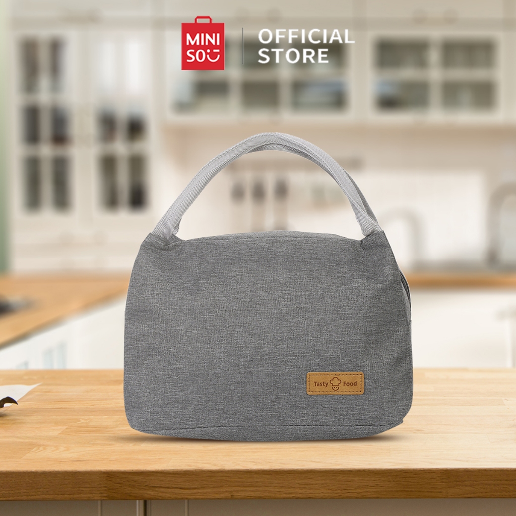 Miniso Tas Makan Siang Lunch Bag Kapasitas Besar Warna Solid Tas Makan Siang Terisolasi Tas Makan Si