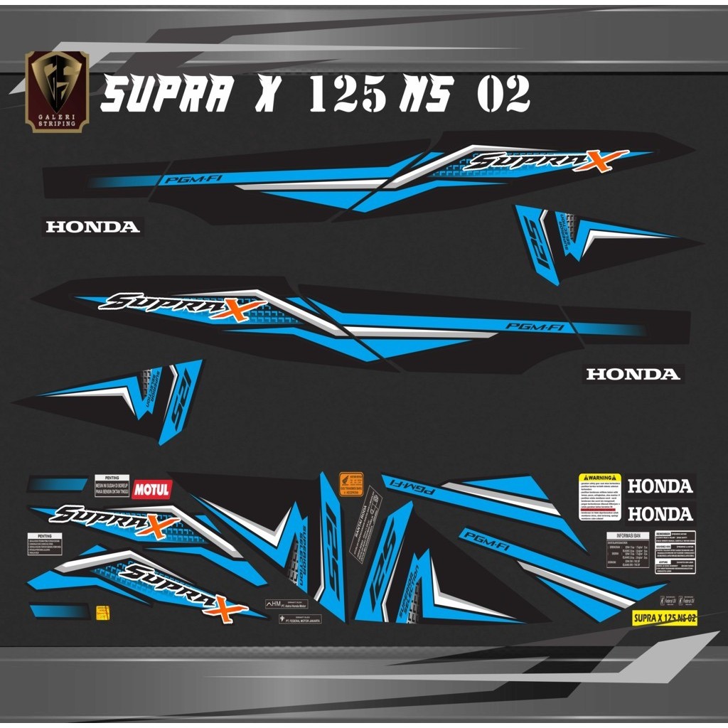 STIKER STRIPING SUPRA X 125 TH 2006-2012 NS 02