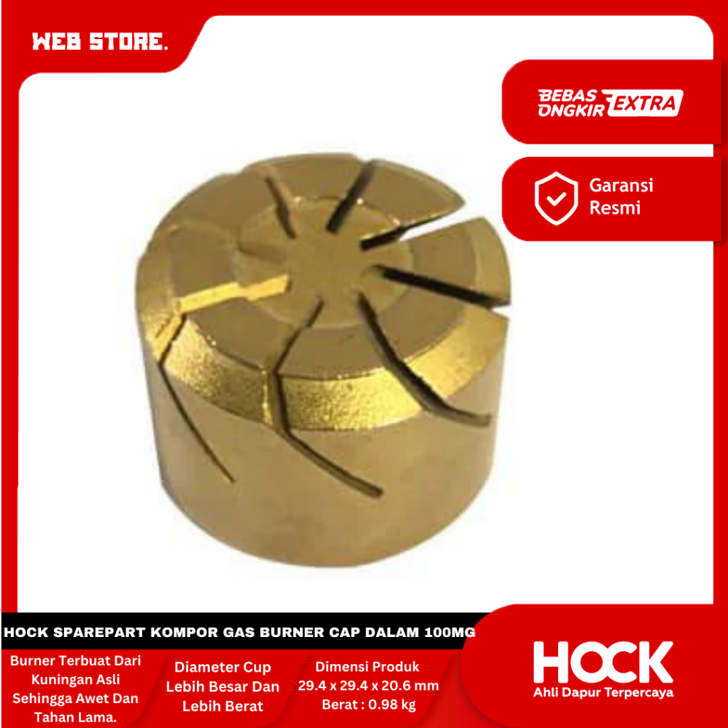 Hock Sparepart Kompor Gas Burner Cap Dalam 1 Tungku 2 Tungku Kuningan