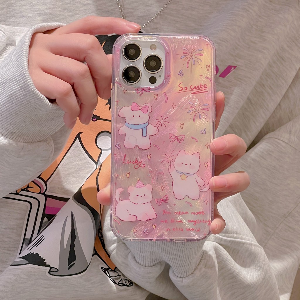 AC07 Silikon Case Pinky Bear Aesthetic Softcase Casing Hp compatible For OPPO A1K A3S A5S A7 A12 F9 