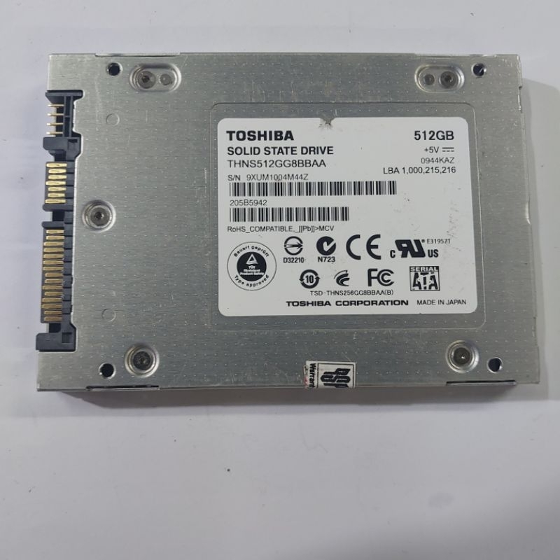 SSD 512Gb 2.5inch Sata Toshiba - Ssd 512gb sata second Original Builtup Crucial