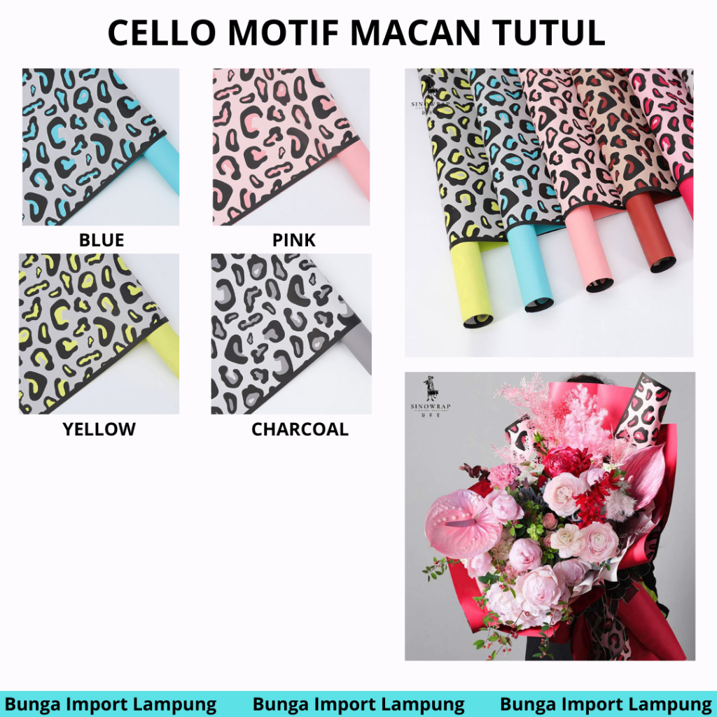 

(PACK ISI 20) Cellophane Motif Macan Tutul