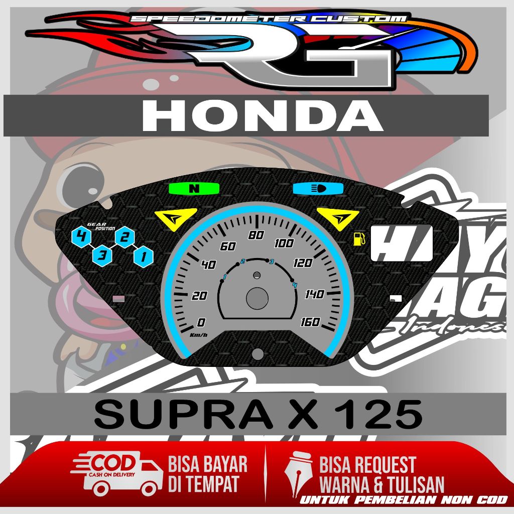 PAPAN SPEEDOMETER CUSTOM HONDA SUPRA X 125