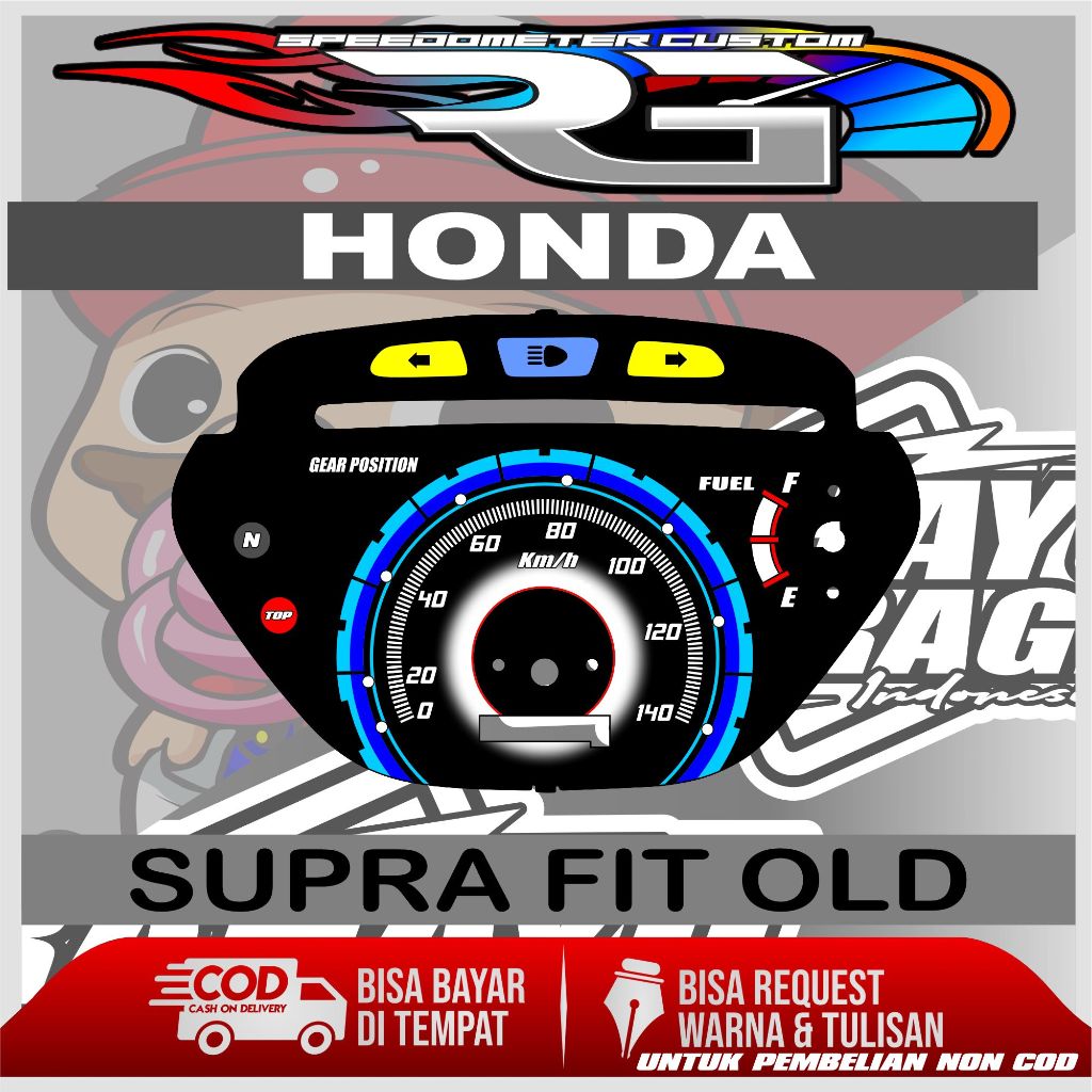 PAPAN SPEEDOMETER CUSTOM HONDA SUPRA FIT OLD DAN SUPRA X 100