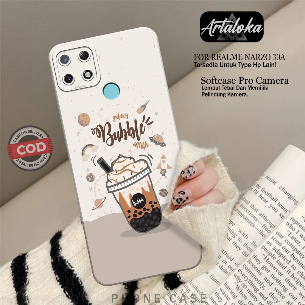 Case Hp Realme Narzo 30A Fashion Case Boba Lucu Case Realme Narzo 30A Silikon TPU Pro Camera Casing 