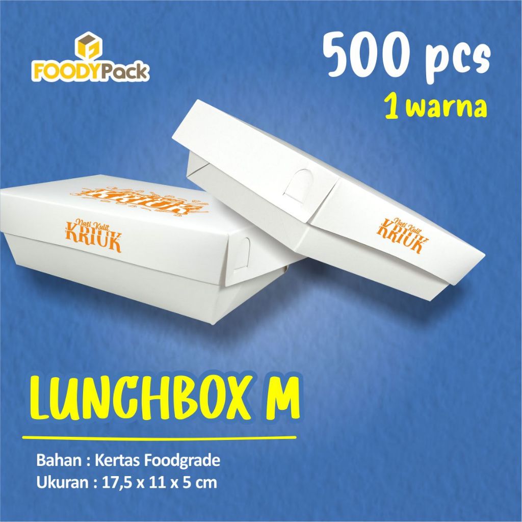 [Custom 1 warna] Lunch Box Foodgrade M | Dus Nasi | Kemasan makanan | Cetak packaging