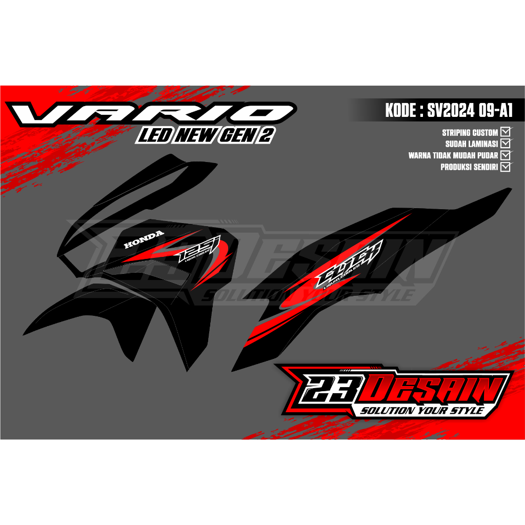 striping sticker vario led new gen2 striping vario gen2 125 motif warna Vietnam malaysia custom stri