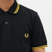 Fred Perry Polo Twin Yellow List Shirt In Black Kemeja Kaos Pria dan Wanita Original
