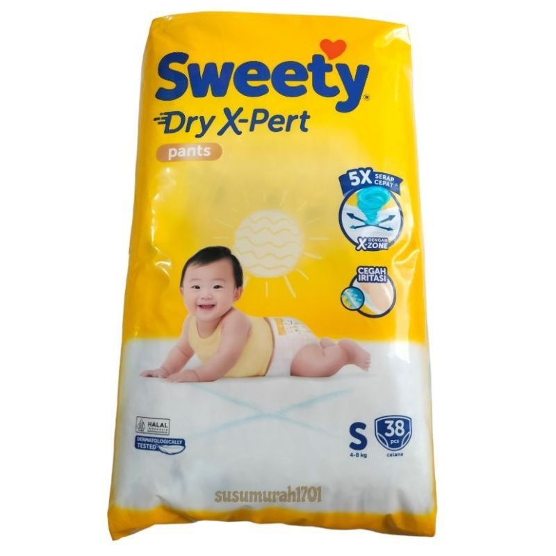 SWEETY DRY-PERT POPOK BAYI SIZE S isi 38 popok bayi