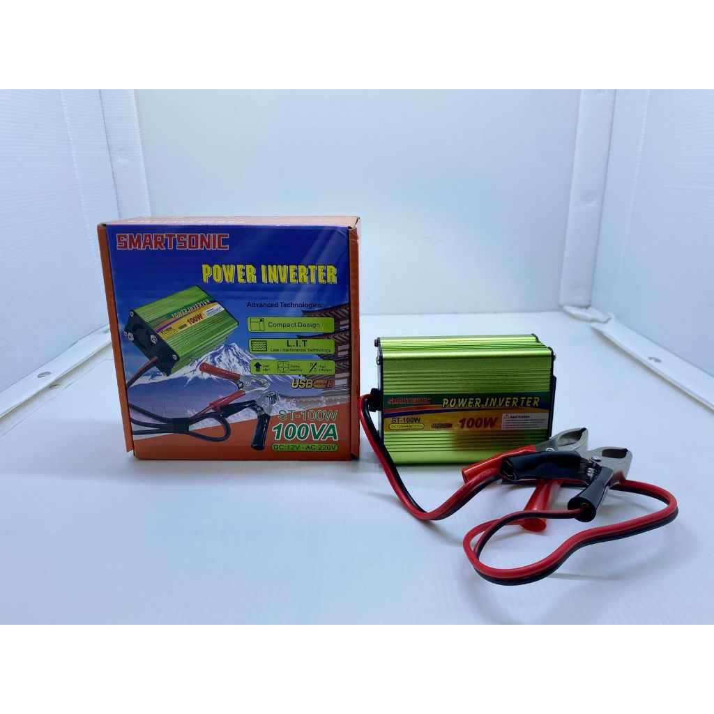 SMARTSONIC Power Inverter 100 Watt 12Volt / Inverter 100W DC 12V to AC 220V