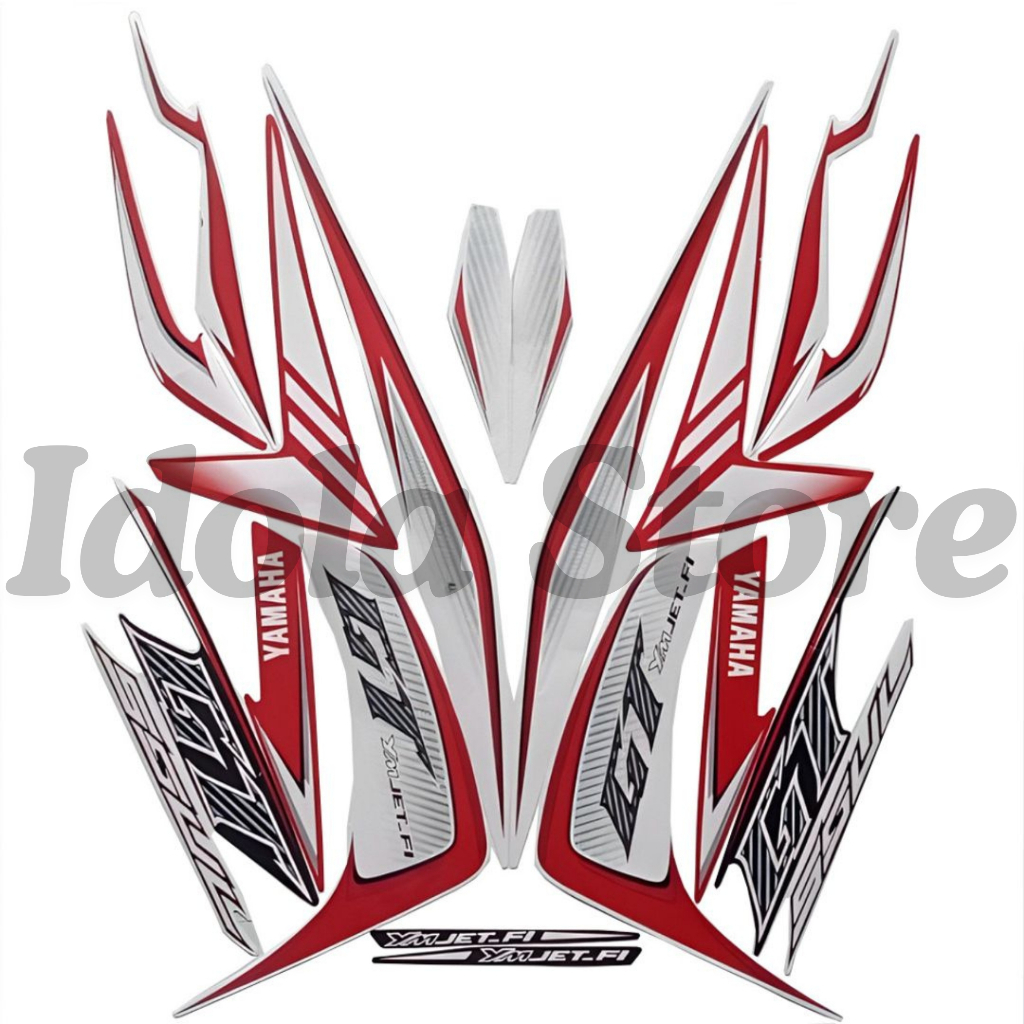 Stiker Striping Mio Soul GT 2013 Putih Merah List Stiker Standar Mio Soul GT 2013 Terbaik