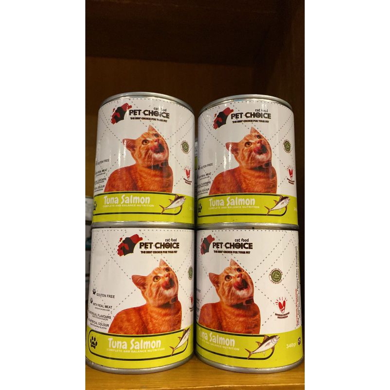 Pet Choice cat wet food can 340gr/tuna salmon/salom beef/ocean fish/makanan basah kucing