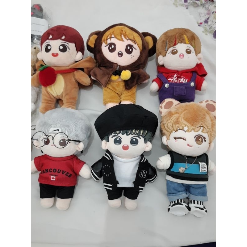 Wts doll haechan nct 127 dream 20 cm, pudu red hair, bear, rainbow