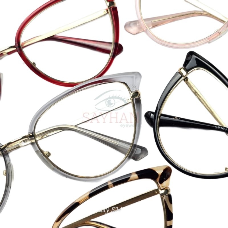 KACAMATA CATEYE 95303 √ KACAMATA MINUS PHOTOCROMIC CATEYE MODEL √ KACAMATA ANTIRADIASI WANITA √ KACA