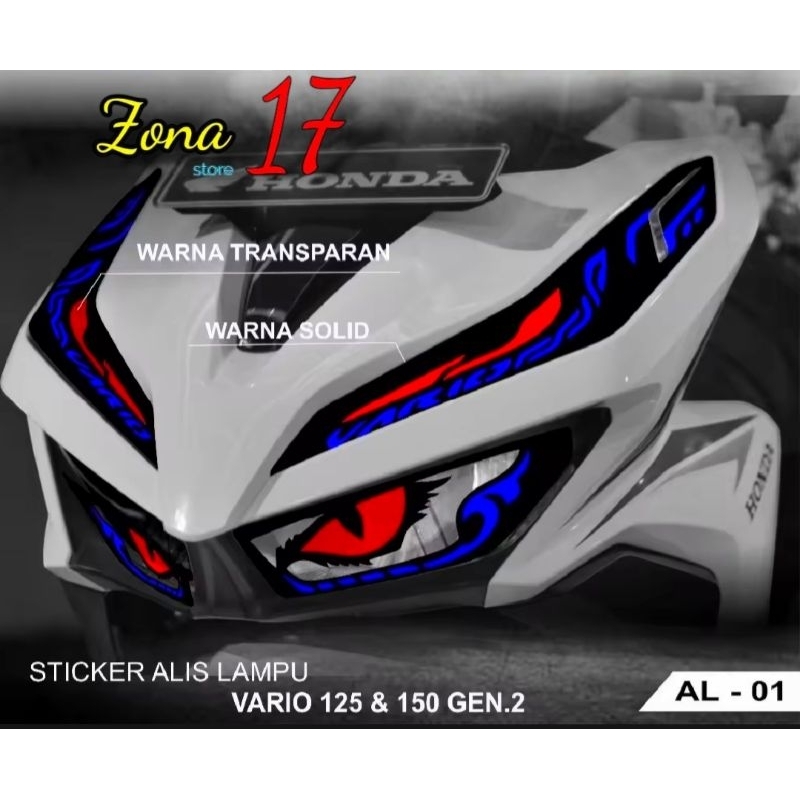 Stiker Variasi Lampu Motor Vario New 125 150cc