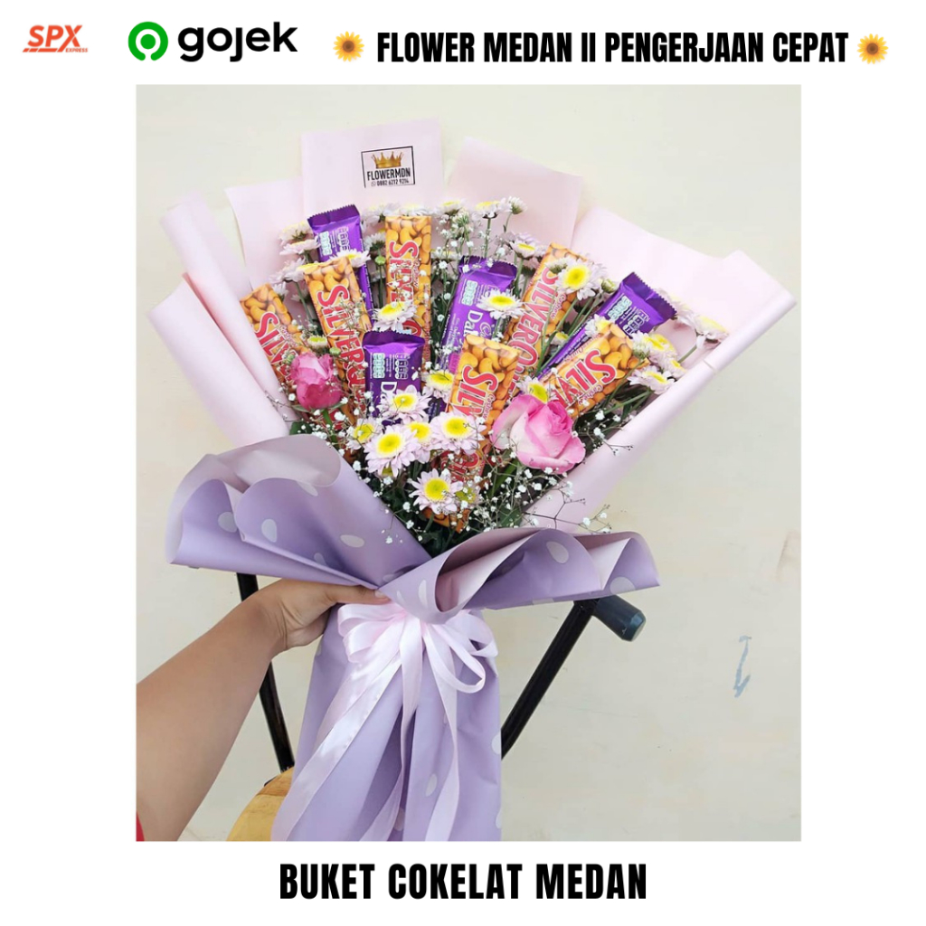 flower medan buket coklat silverqueen medan hadiah valentine wisuda medan