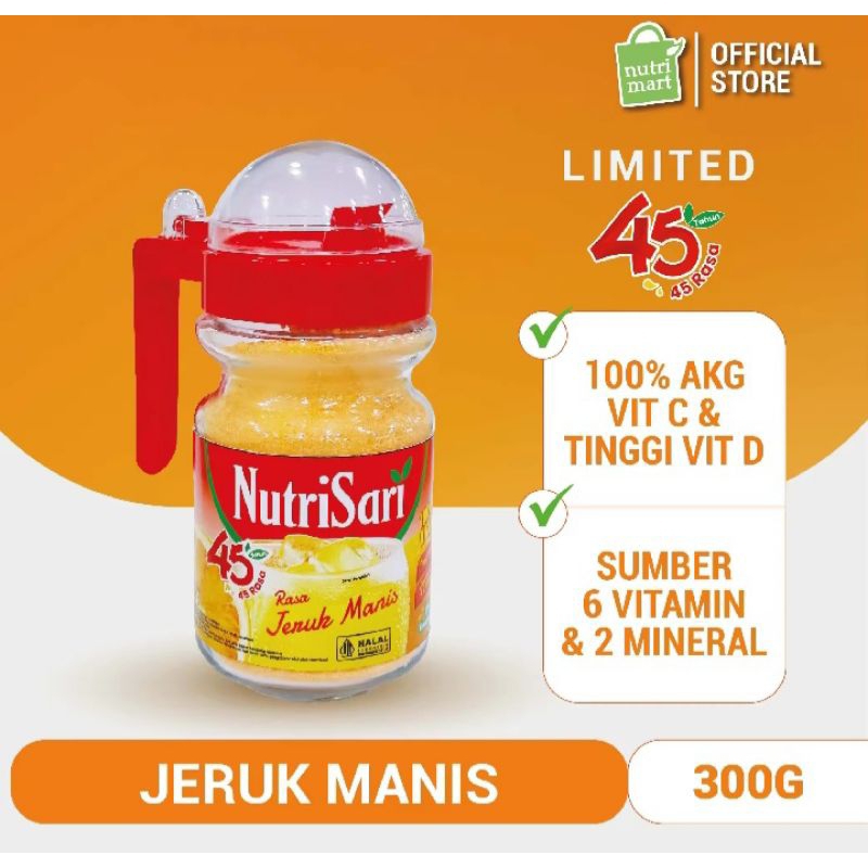 

Nutrisari Nostalgia jeruk Manis Pitcher 300gr- botol kaca limited edition 45tahun