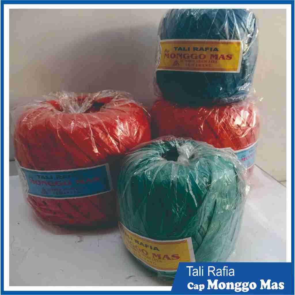 

Tali Rafia / Tali Plastik Cap Monggo Mas Kemasan 1 Kg dan kemasan 1/2 Kg