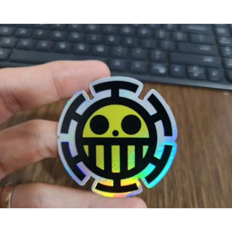 

stiker hologram one piece logo Trafalgar D law