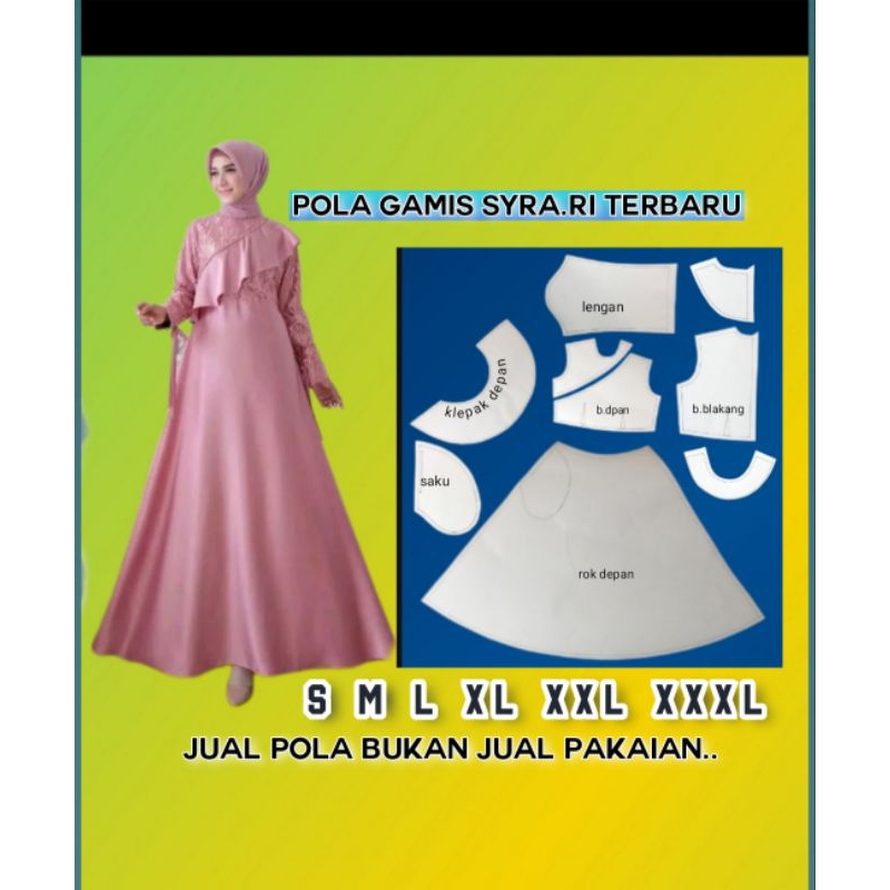 pola gamis mkdel brokat terbaru anggun cod