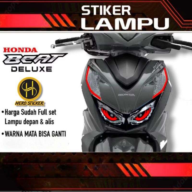 Stiker Sticker Lampu Alis Beat Deluxe Street | Stiker Lampu Cutting Beat Deluxe Street | Stiker Lamp